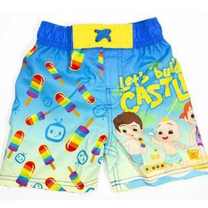 CoComelon "Let's Build A Castle" Toddler Swim Trunks ~Sizes 4T-5T